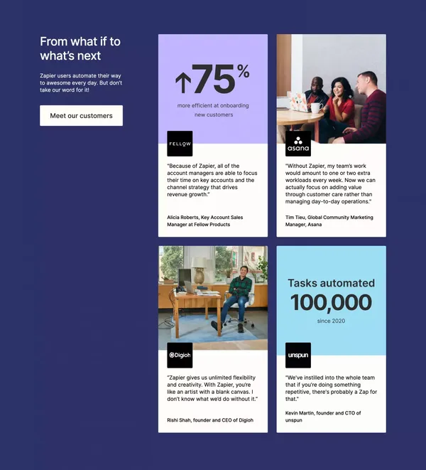 Zapier | Automation that moves you forward - Landing design inspiration