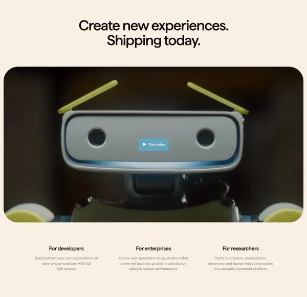 Fauna Robotics | Capable, Safe, Fun Robots for Everyone - Landing design inspiration