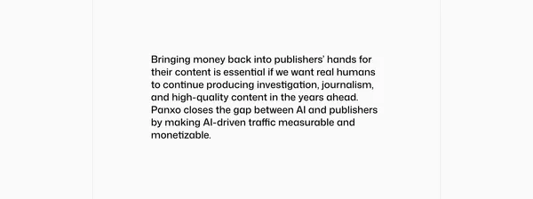 Panxo - Monetize Every AI Visitor - Landing design inspiration