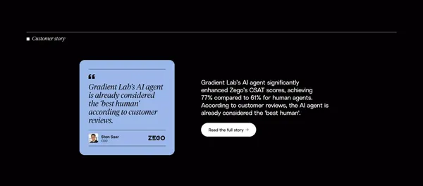 Gradient Labs Â· The only customer ops AI agent built for financial services - Landing design inspiration