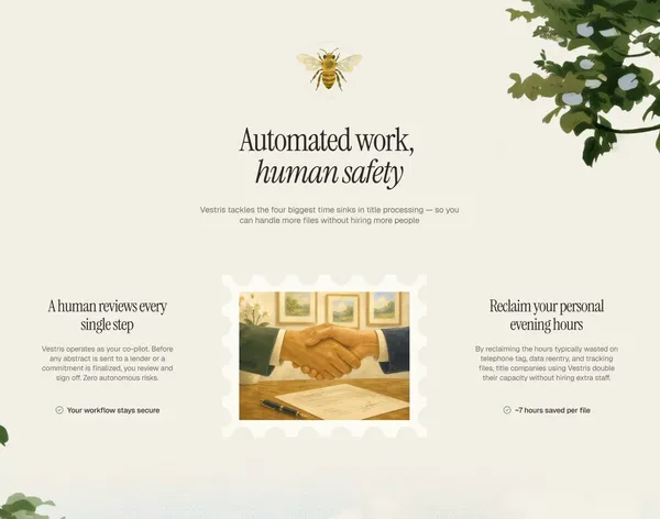 Vestris - Agents that automate real estate pre-closing - Landing design inspiration