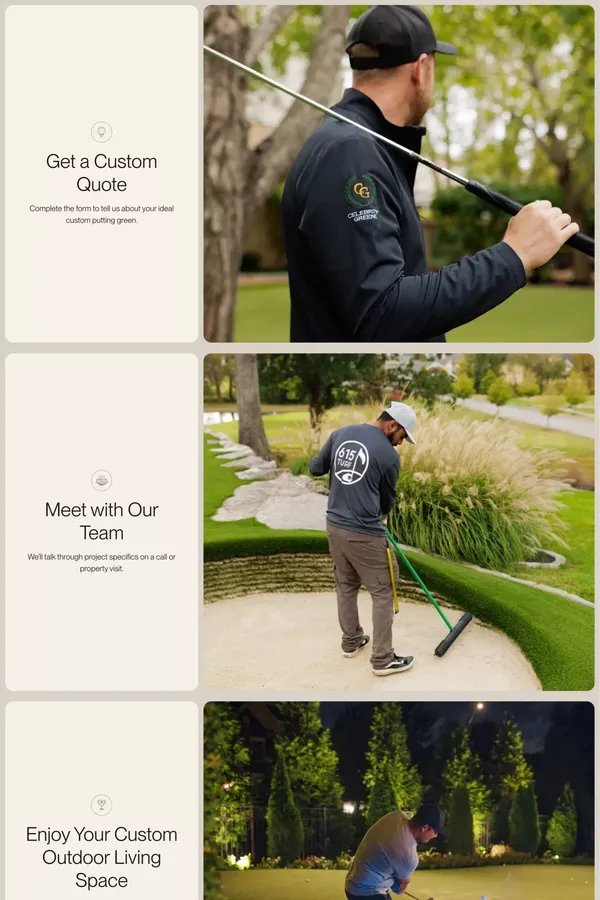 Custom Putting Greens & Artificial Turf in Nashville | 615 Turf - Landing design inspiration