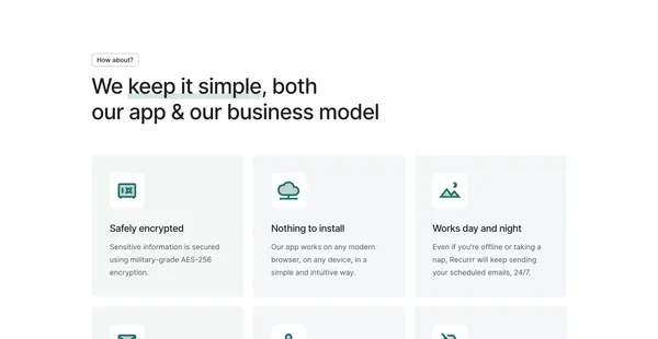 Recurrr - Landing design inspiration