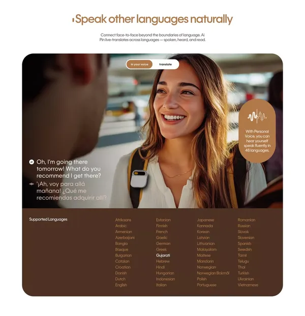 Humane Ai Pin | See the World, Not Your Screen | Humane - Landing design inspiration