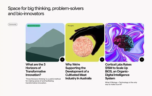 Colabs - Making space for transformative innovation. - Landing design inspiration