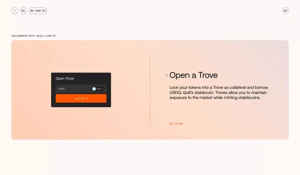 Quill Finance ⧫ Decentralized Liquidity Protocol on Scroll - Landing design inspiration