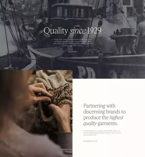 Harley of Scotland - Landing design inspiration