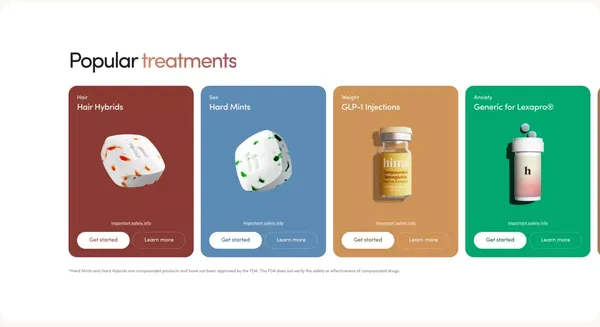 Telehealth for a healthy, handsome you | hims - Landing design inspiration