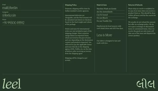 Leel - Landing design inspiration
