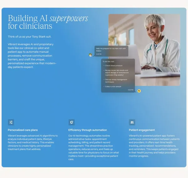 Vibrant | The better way for people and their providers - Landing design inspiration