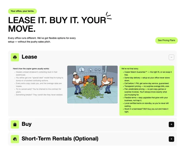 Quick Copies - Landing design inspiration