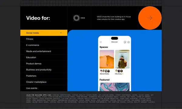 The Internet's video infrastructure | Mux - Landing design inspiration