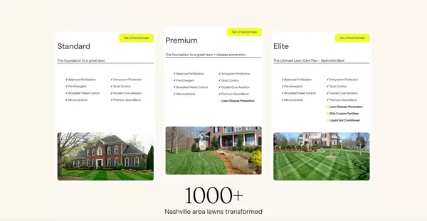 Pure Turf LLC: Complete Lawn Care Services in Nashville, TN - Landing design inspiration