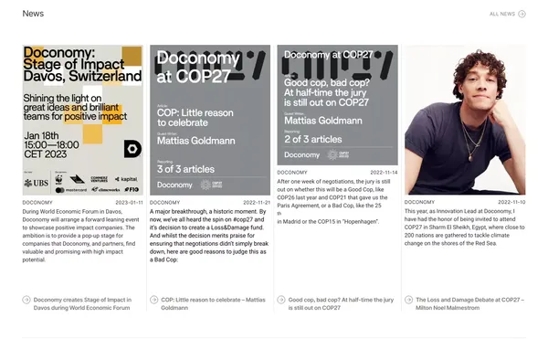 Doconomy – Impact Applied™ - Landing design inspiration