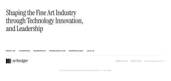 ArtLedger - Technical Standards for the Art World - Landing design inspiration