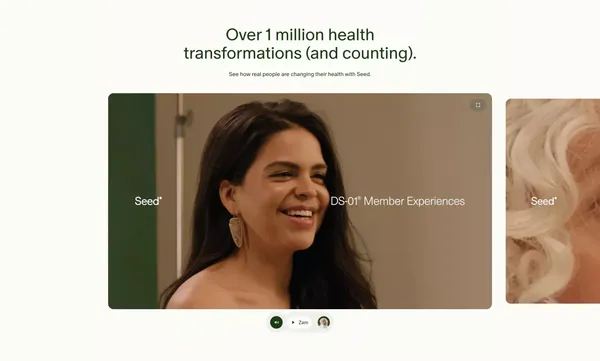 Seed • Whole Body Health Starts in the Gut - Landing design inspiration