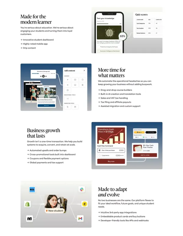 Teachable — Build & Sell Courses, Coaching,  Memberships & More - Landing design inspiration