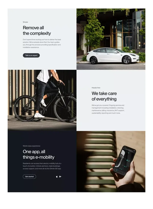 Ohmie GO | The Electric Mobility Platform for Buildings - Landing design inspiration