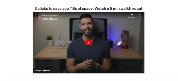 Rawsie – Reduce RAW image file size by up to 80% - Landing design inspiration
