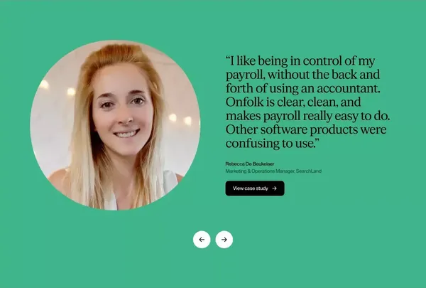 Onfolk · All-in-one Payroll & HR - Landing design inspiration