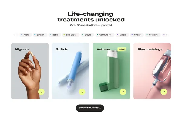 Claimable | Easily appeal denied health claims - Landing design inspiration