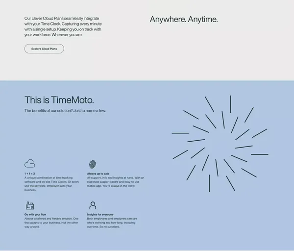 TimeMoto - Zeiterfassung - Landing design inspiration