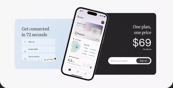 Popcorn - Global Connectivity - Landing design inspiration