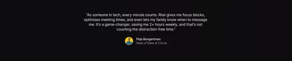 Rise  - The calendar that works for you - Landing design inspiration