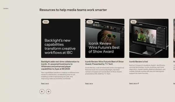 AI-powered software for managing and monetizing media - Landing design inspiration