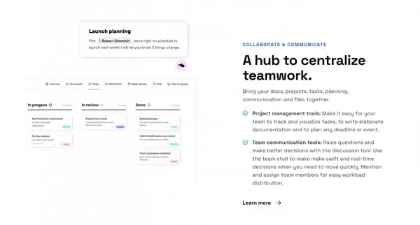hello ivy - Project management and team communication software - Landing design inspiration