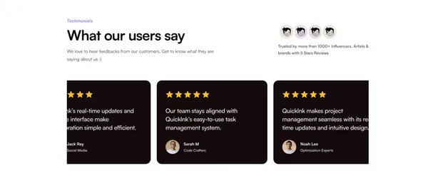 Link in bio tool: Everything you are, in one simple link | QuickLnk - Landing design inspiration