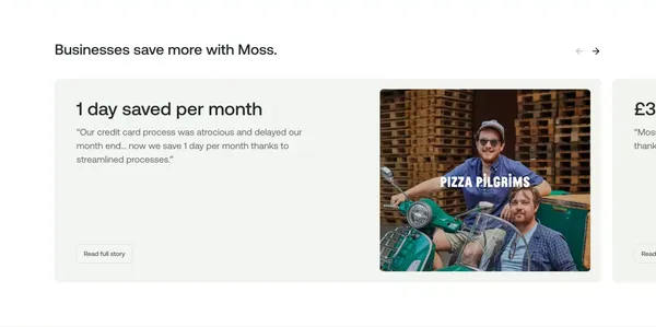 Moss: Spend smarter. - Landing design inspiration