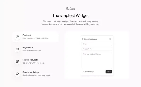 qatch up with your product! - Landing design inspiration