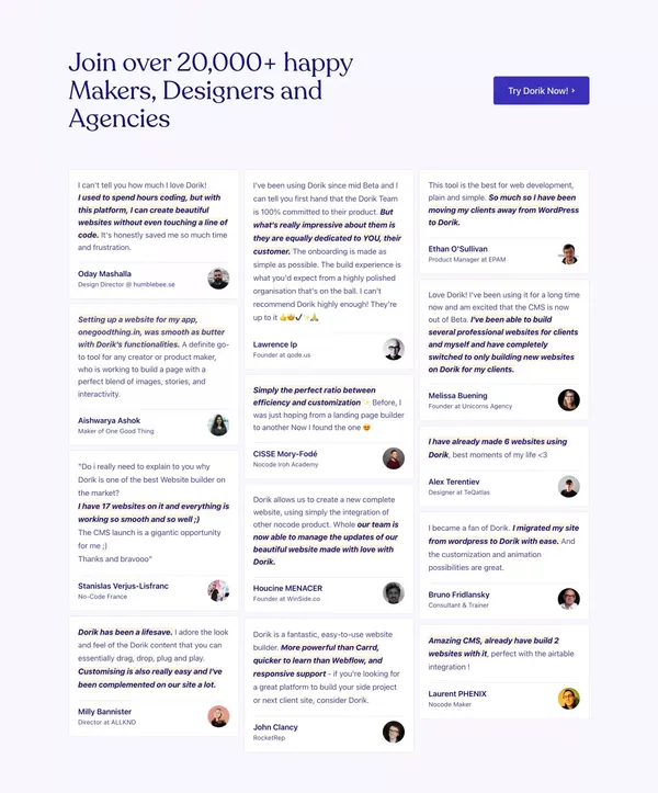 Dorik - Build Beautiful Websites Without Code! - Landing design inspiration