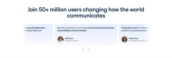 Gamma: Instant Presentations, Websites, and More with AI - Landing design inspiration