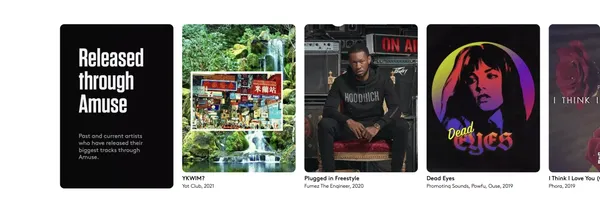 Independent Record Label & Music Distribution | amuse - Landing design inspiration