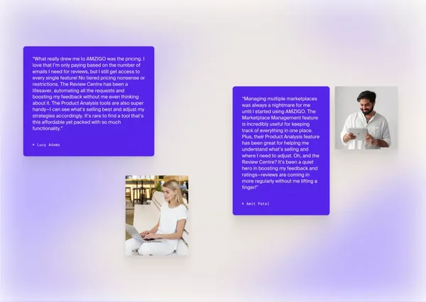 Amzigo |Â Say Hello to Your Amazon Superpower - Landing design inspiration