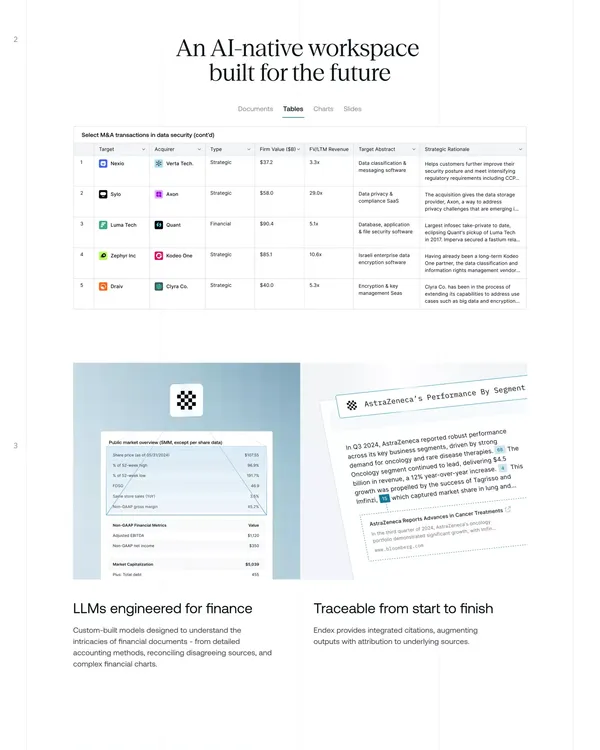 Endex | The autonomous financial analyst - Landing design inspiration