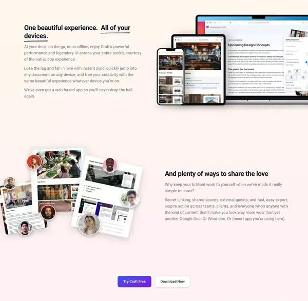 Craft - The Future of Documents - Landing design inspiration