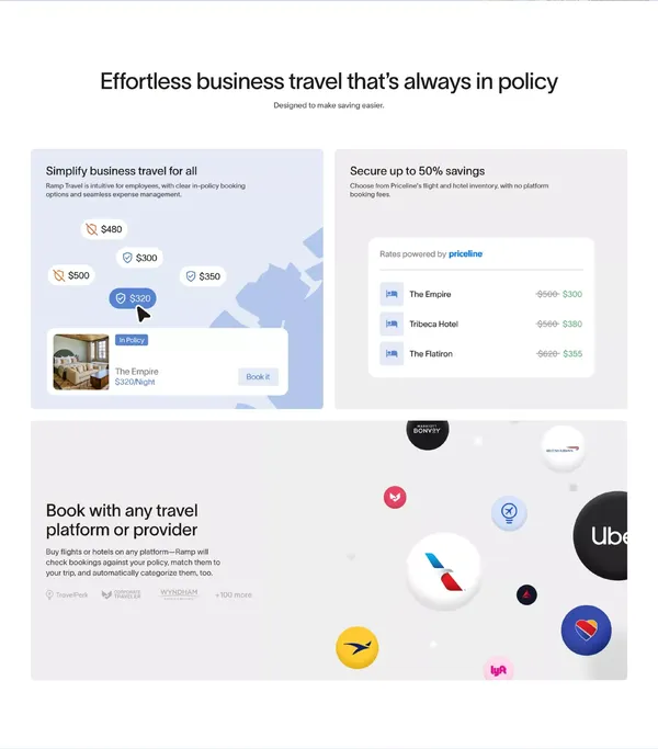 Corporate Travel Booking & Management Platform - Landing design inspiration