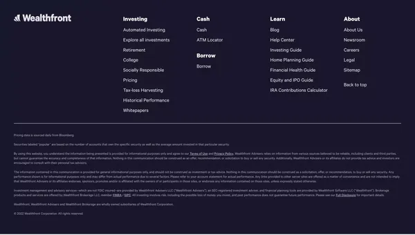 Make Wealth Your Own | Wealthfront - Landing design inspiration