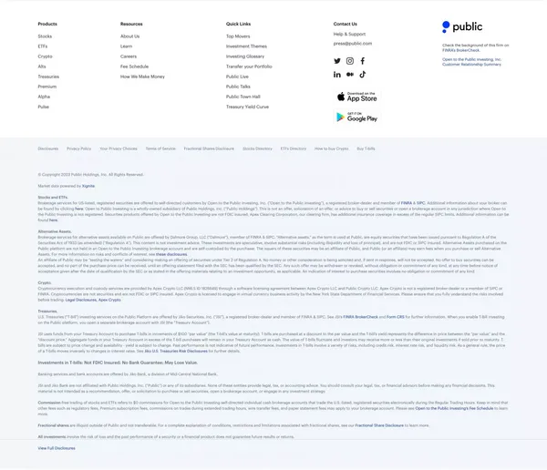 Public.com - Stocks, Treasuries & Crypto Investing App - Landing design inspiration