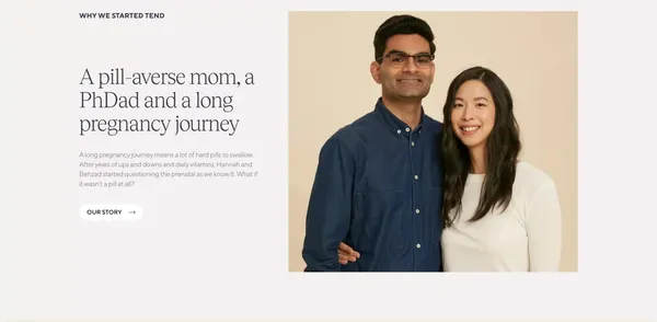 Tend Prenatal - Landing design inspiration