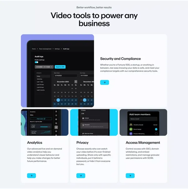 Vimeo AI-Powered Video Platform - Landing design inspiration
