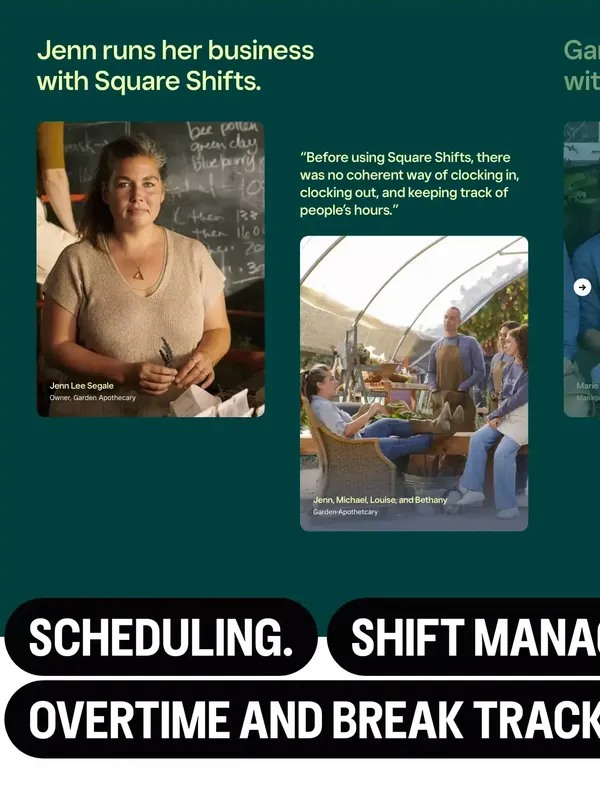 Employee Scheduling Software | Shift Management | Square Shifts - Landing design inspiration