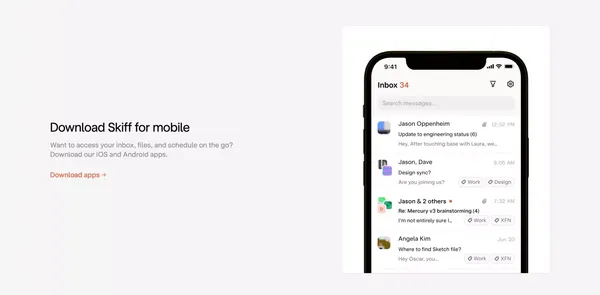 Skiff - Private, encrypted, and Web3 email - Landing design inspiration