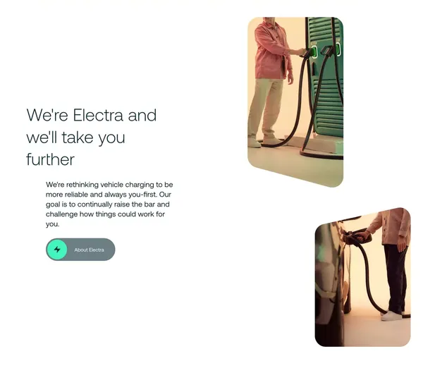 Fast charging stations and a revolutionary experience - Landing design inspiration