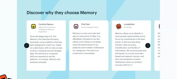 Drive smarter business decisions through AI - In The Memory - Landing design inspiration