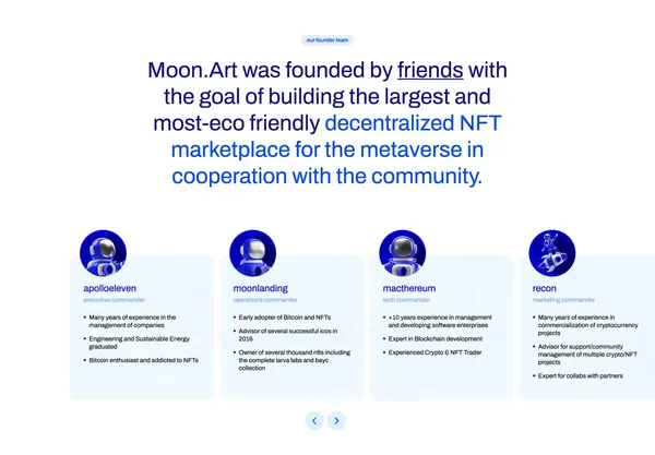 Moon.Art - World’s first regulated, eco-friendly NFT-Marketplace - Landing design inspiration
