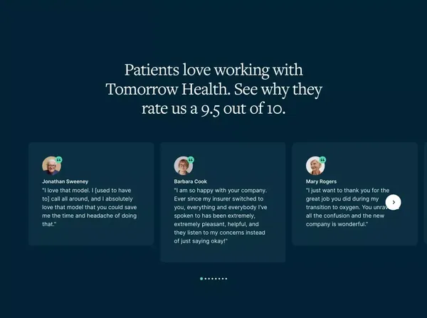 Tomorrow Health - Landing design inspiration